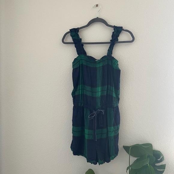 NWT Aerie Flannel Plaid Romper - Picture 2 of 7